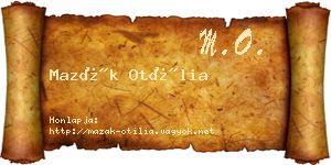 Mazák Otília névjegykártya